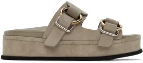 3.1 Phillip Lim Beige Freida Double-Buckle Platform Slides