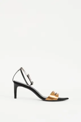 Black & Gold Leather Sandal
