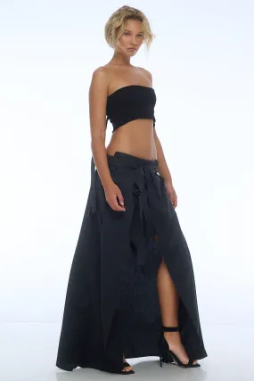 BLACK TUBE TOP WITH STRAPS