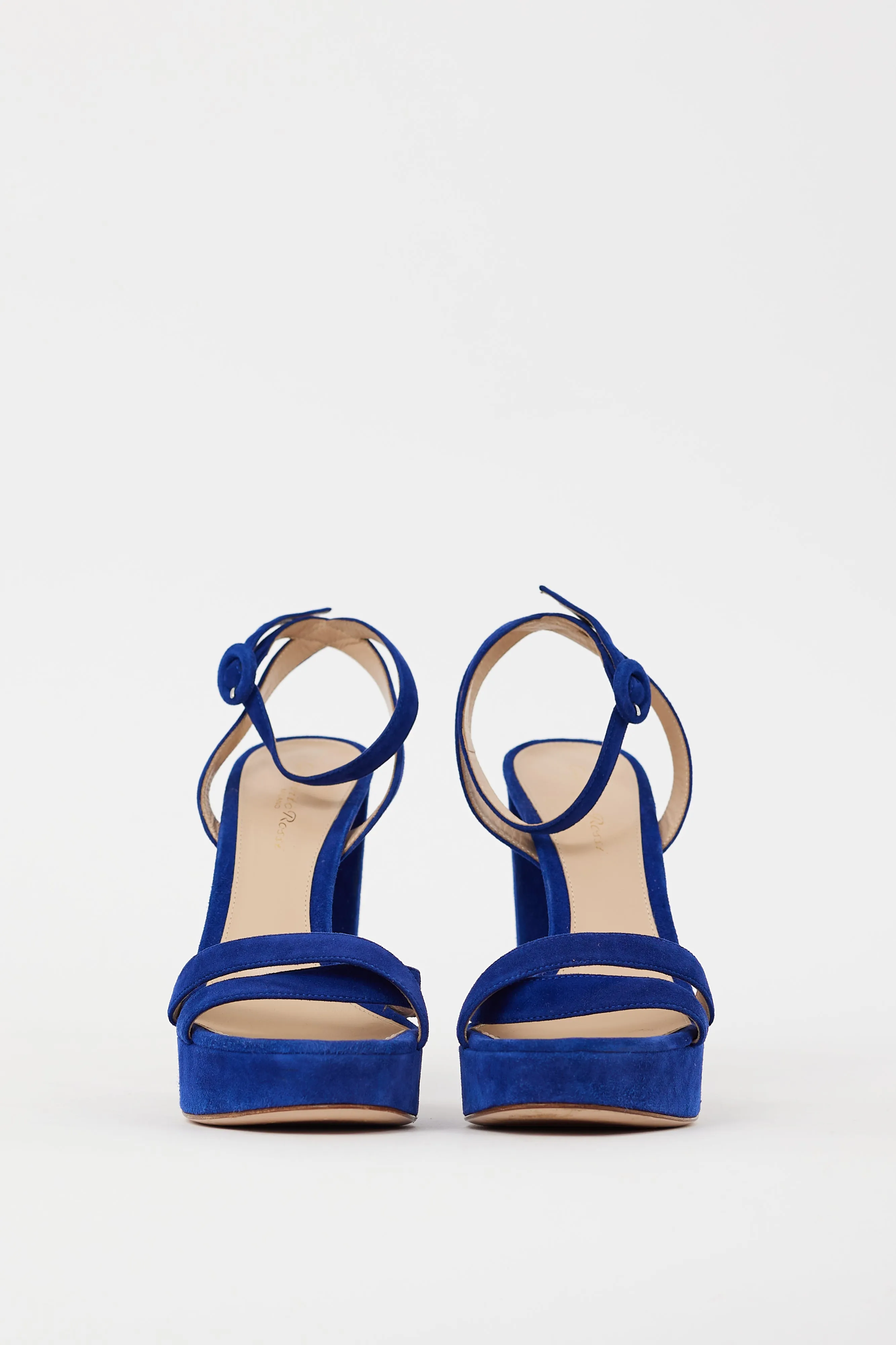 Blue Suede Poppy Platform Sandal