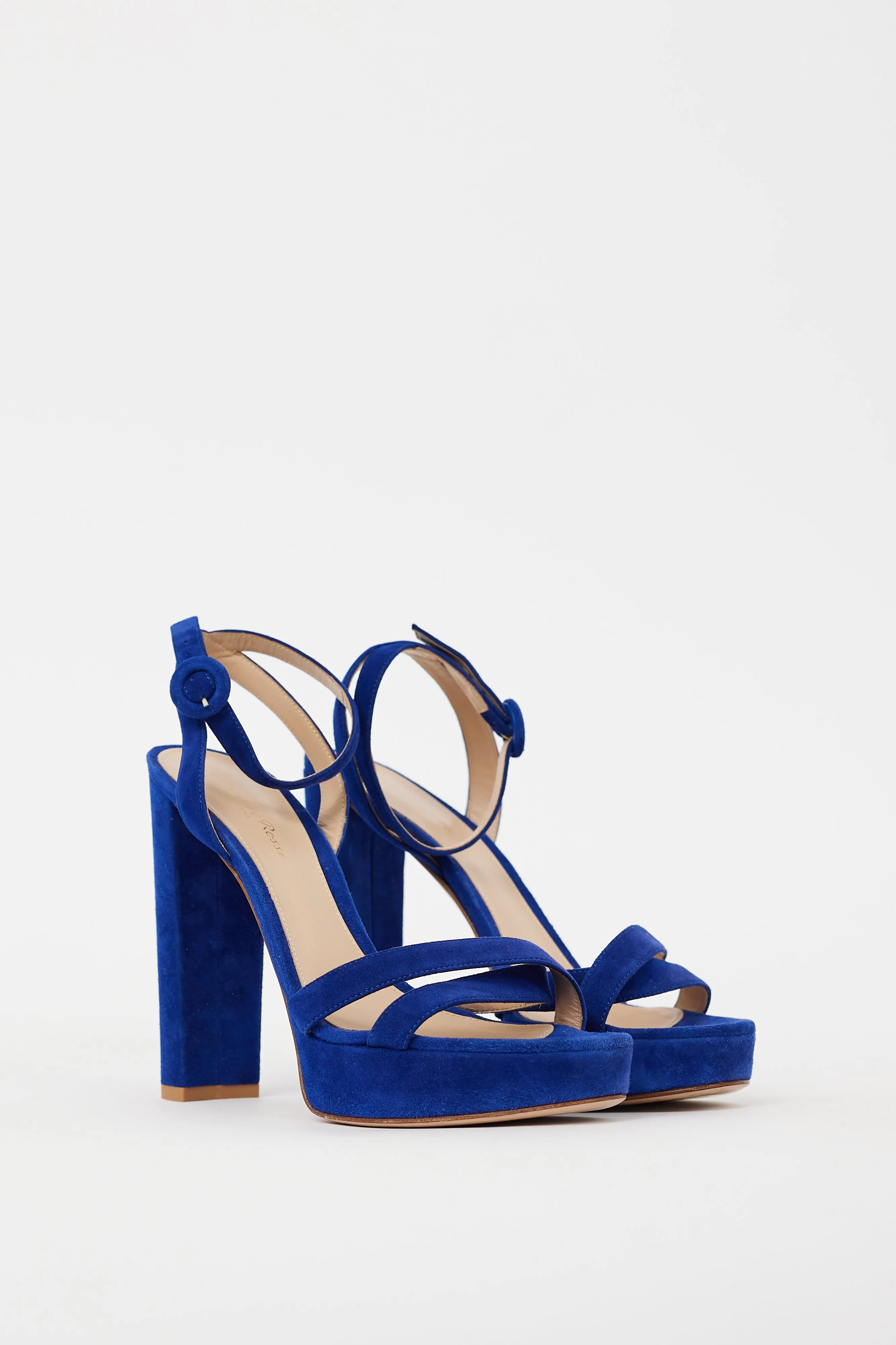 Blue Suede Poppy Platform Sandal