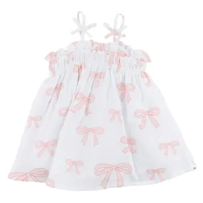 Brandie Dress in Big Pink Bows Print