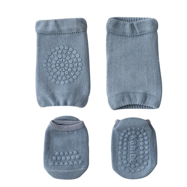 Crawl-Protect Anti-Slip Baby Knee Pad & Socks Set