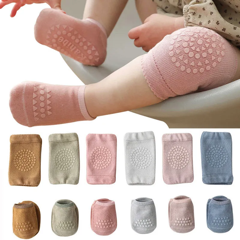 Crawl-Protect Anti-Slip Baby Knee Pad & Socks Set