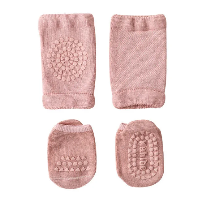 Crawl-Protect Anti-Slip Baby Knee Pad & Socks Set