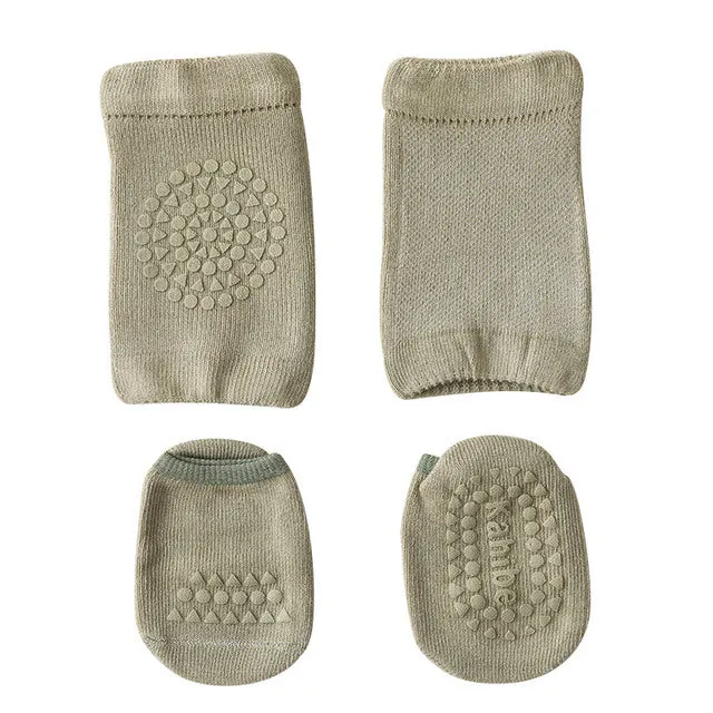 Crawl-Protect Anti-Slip Baby Knee Pad & Socks Set