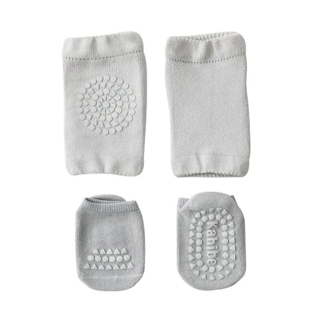 Crawl-Protect Anti-Slip Baby Knee Pad & Socks Set