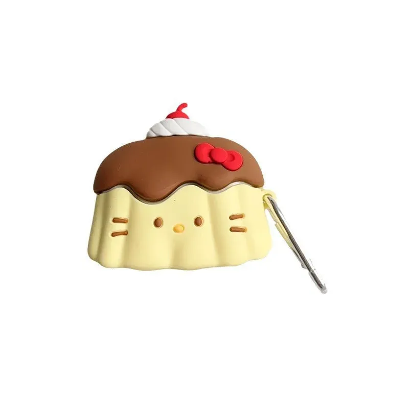 Cute 3D Pudding Hello Kitty Earphone Headphone Case for AirPods