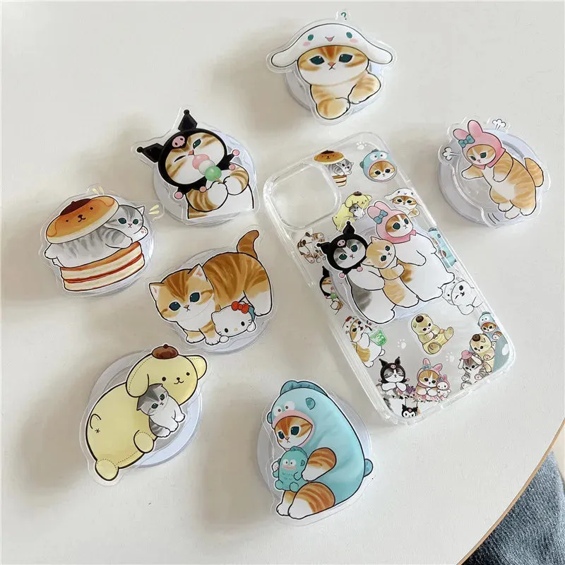 Cute Fun Mofusand Sanrio Character Cat Wireless Charging MagSafe Holder Phone Case Cover for iPhone