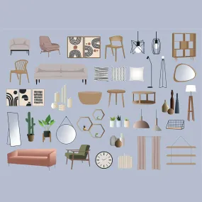 Flat Vector Decoration Objects