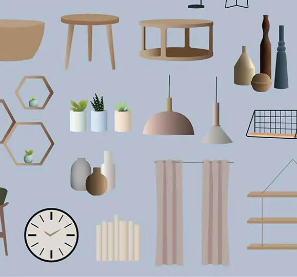 Flat Vector Decoration Objects