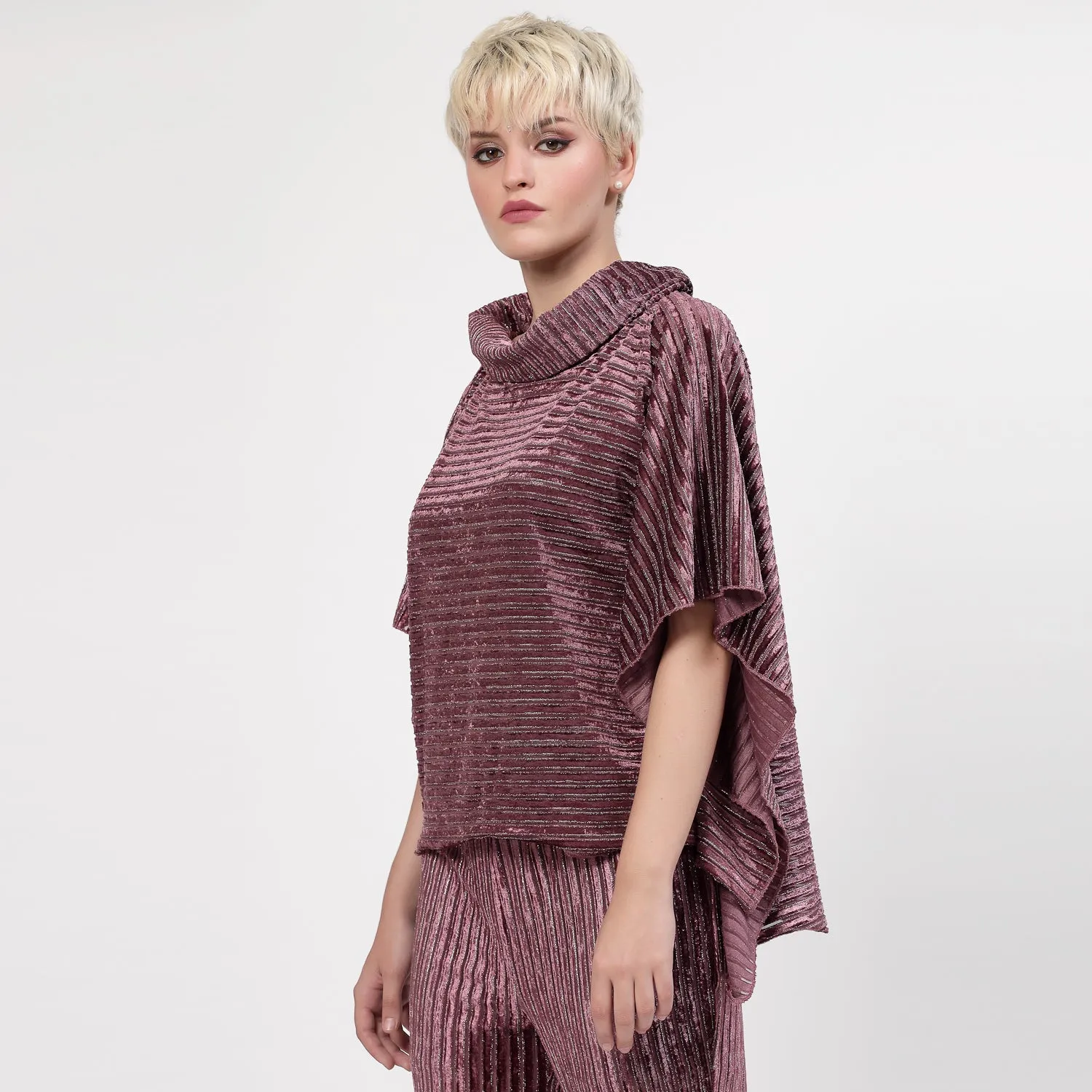 Purple Velvet Short Kaftan