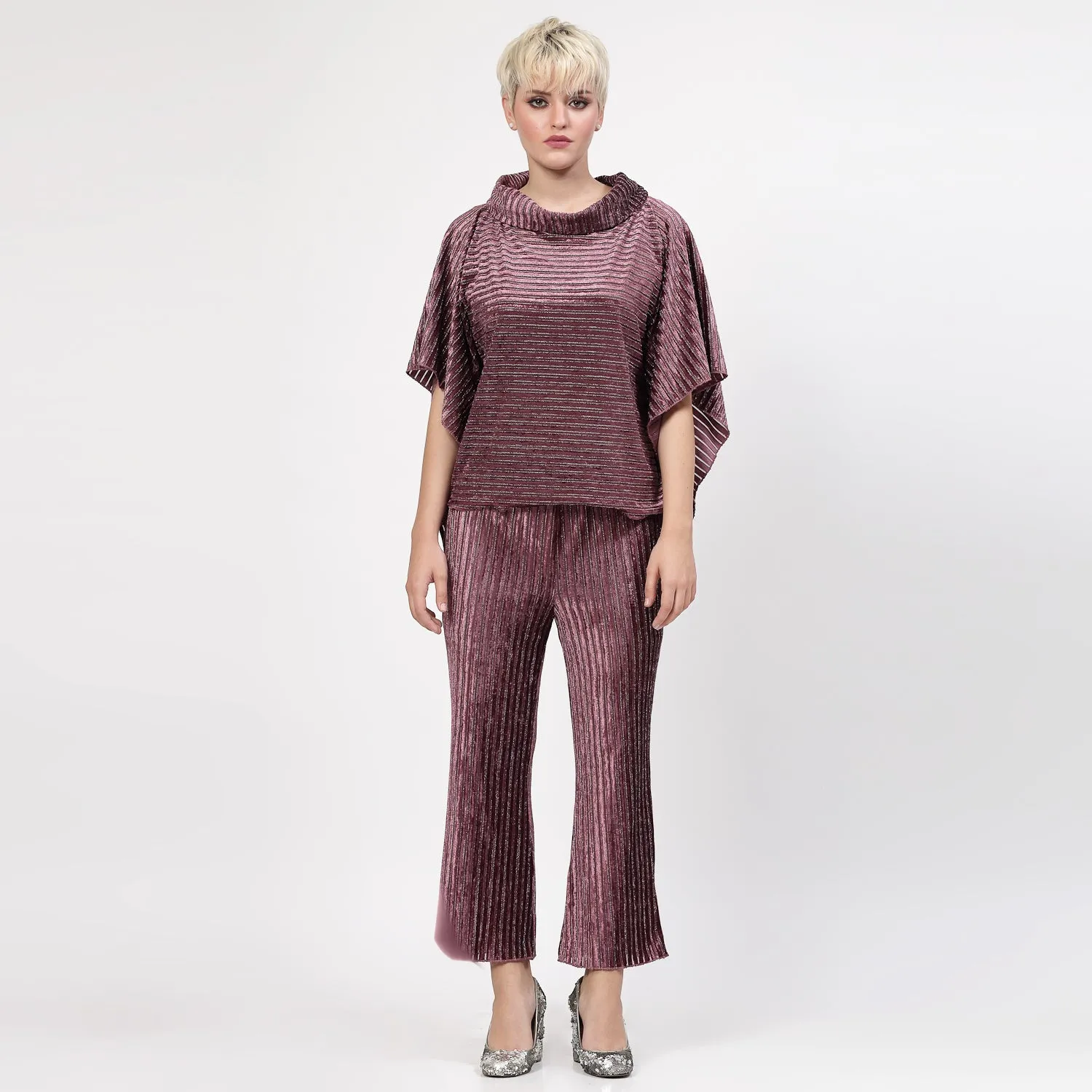 Purple Velvet Short Kaftan