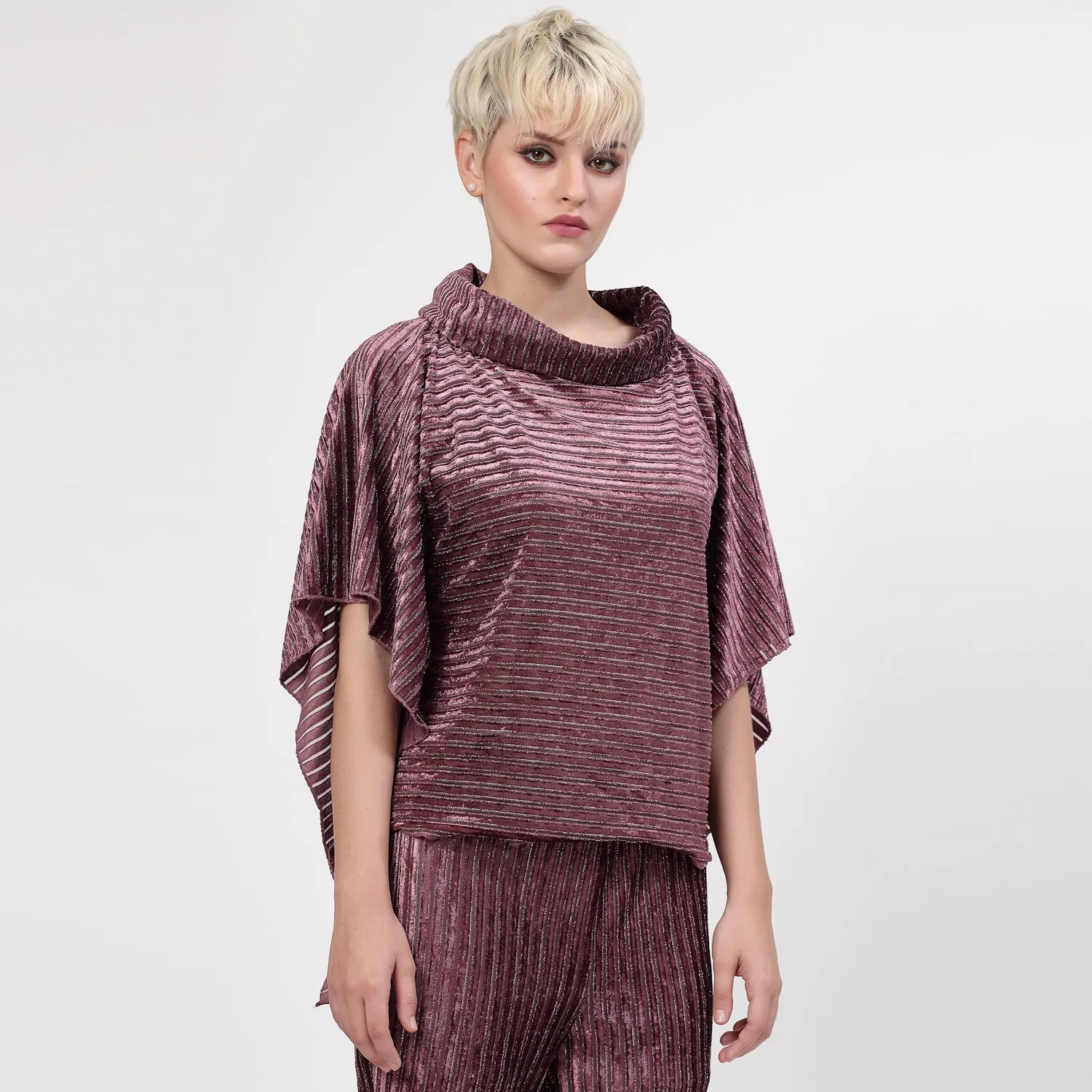 Purple Velvet Short Kaftan