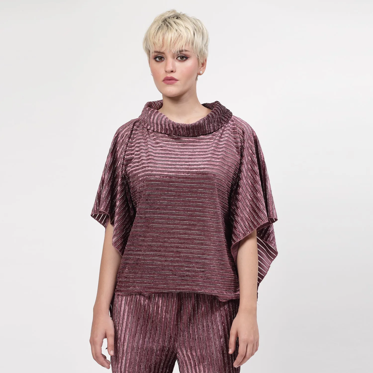Purple Velvet Short Kaftan