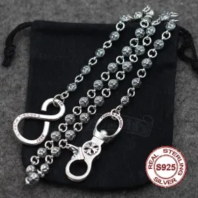 S925 Men's Sterling Silver Trousers Retro personality punk style Crucifix jewelry coarse chain Girls package chain Send lover's