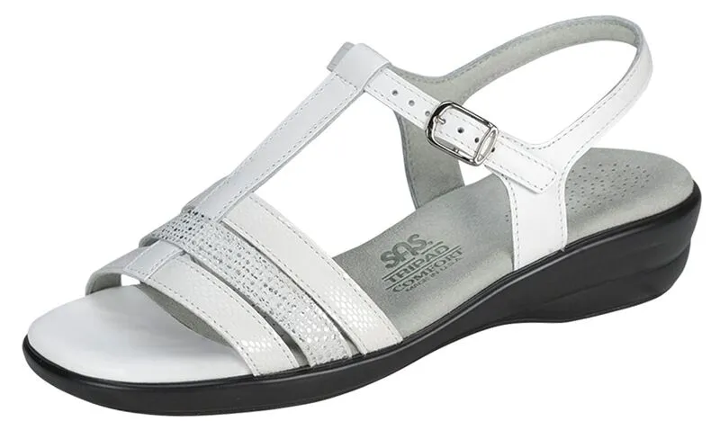 SAS Capri T-Strap Sandal - White Multi