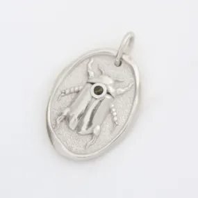Stag Beetle Medallion Pendant silver