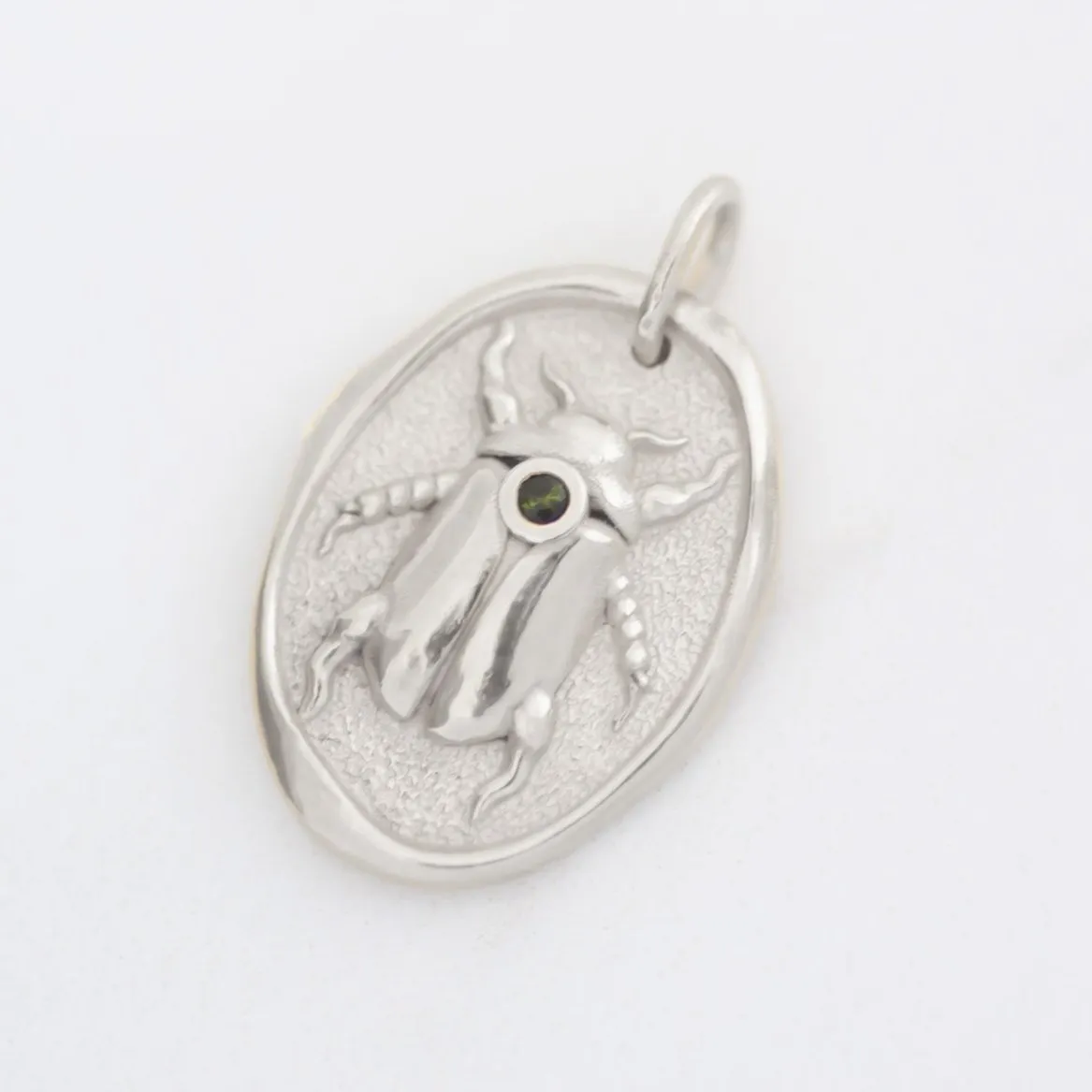 Stag Beetle Medallion Pendant silver