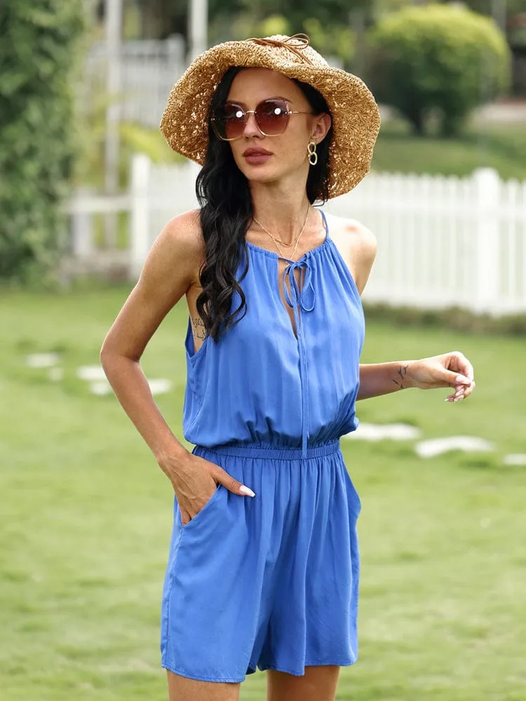 Tie Neck Summer Romper