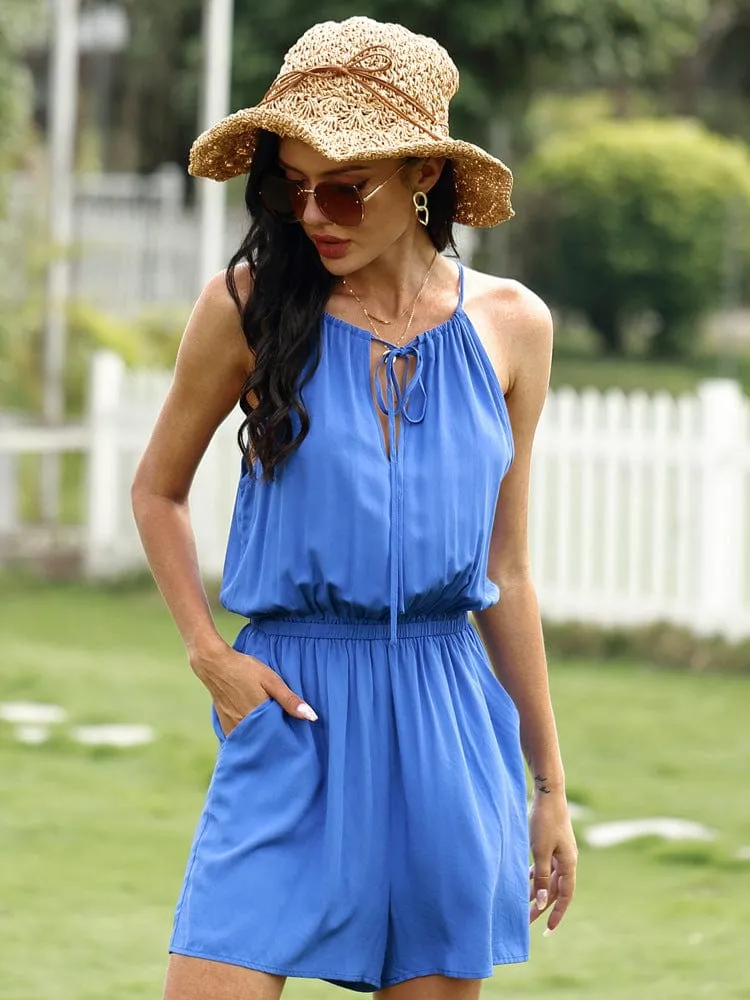 Tie Neck Summer Romper