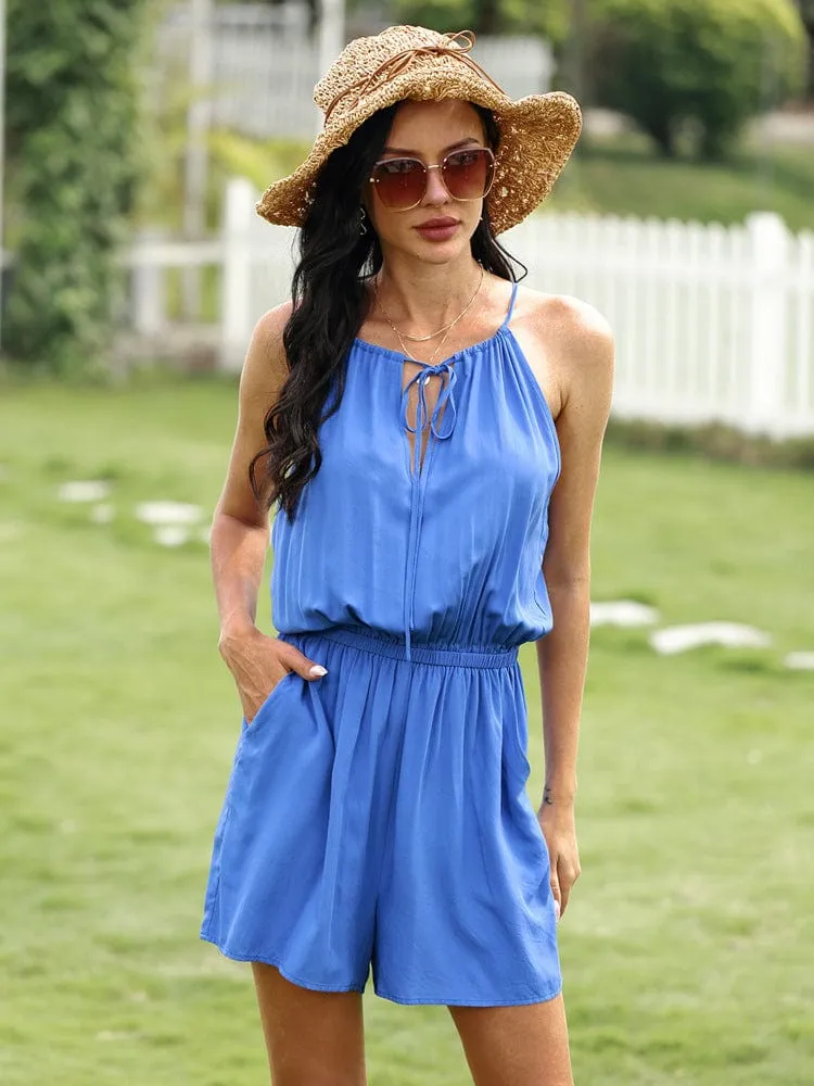 Tie Neck Summer Romper