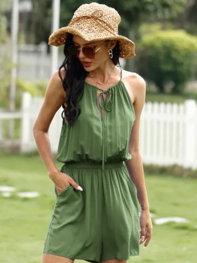 Tie Neck Summer Romper