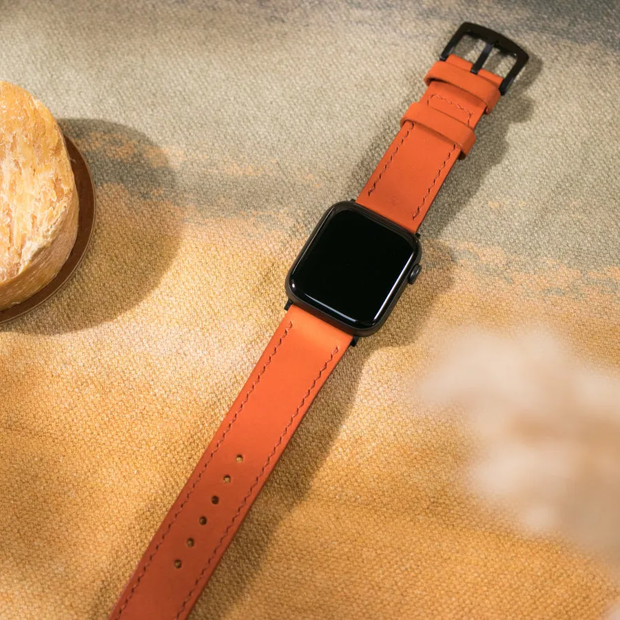 VegTan Leather Apple Watch Strap - Orange